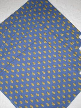 NWOT Blue Yellow French Country Provence France 5 Cotton Napkins Square 18"x18"